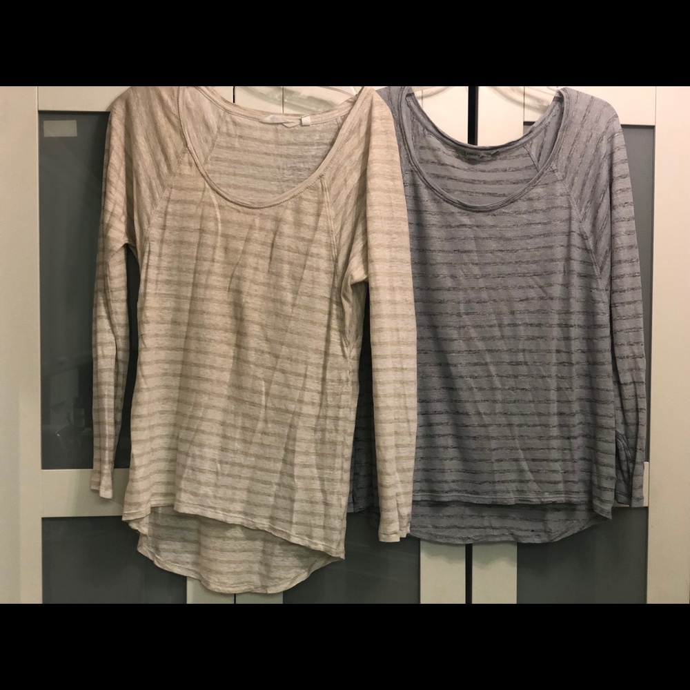 Two Athleta light weight sweaters, scoop neck.